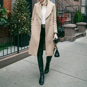 PRICED TO SELL Club Monaco double breasted camel coat, size XS